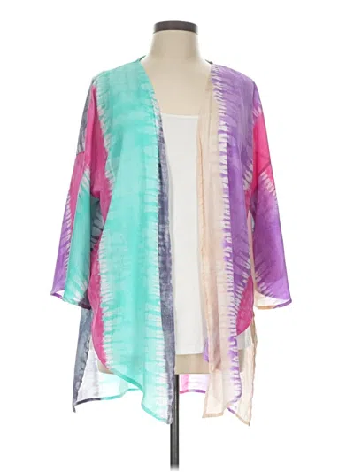 Pre-owned Peach Love Kimono In Purple