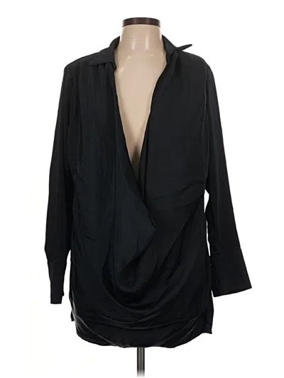 Pre-owned Peach Love Long Sleeve Blouse In Black