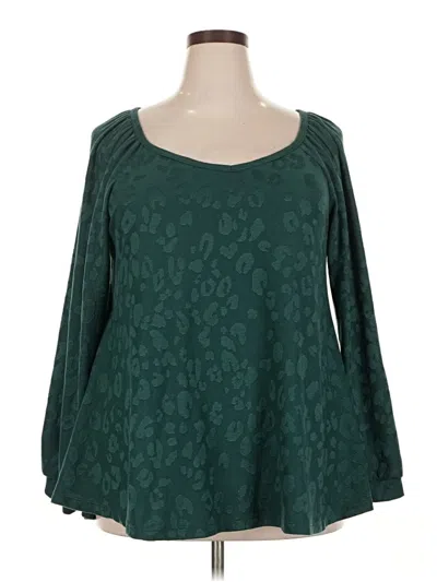 Pre-owned Peach Love Long Sleeve Blouse In Green