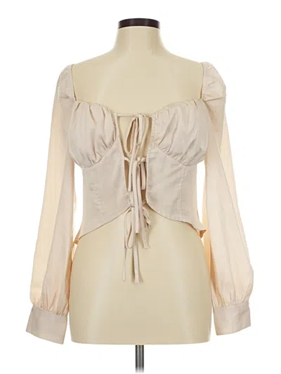 Pre-owned Peach Love Long Sleeve Blouse In Ivory