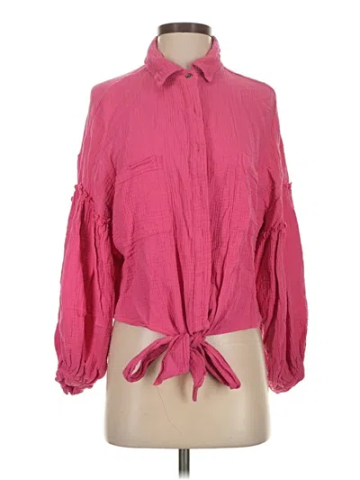 Pre-owned Peach Love Long Sleeve Blouse In Pink