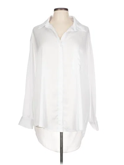 Pre-owned Peach Love Long Sleeve Blouse In White