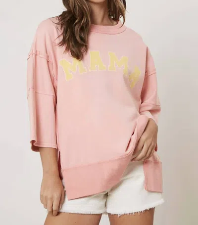 Peach Love Mama Graphic Tee In Peach In Pink