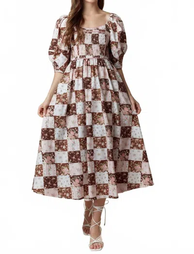 Peach Love Maven Dress In Pink Mocha In Brown