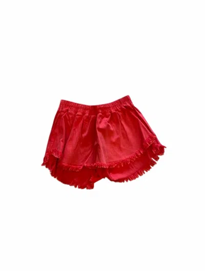 Peach Love Mineral Wash Skort In Red