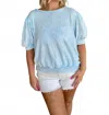 Peach Love Mineral Washed Tee In Sky Blue In Blue