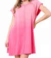 Peach Love Mrs. Brightside Mini Dress In Fuchsia Multi In Pink