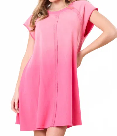 Peach Love Mrs. Brightside Mini Dress In Fuchsia Multi In Pink