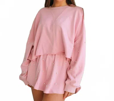 Peach Love Pearl Skort Set In Pink