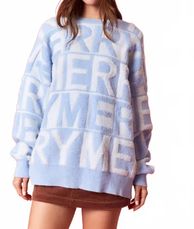 Peach Love Powder Merry Sweater In Blue
