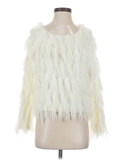 Pre-owned Peach Love Pullover Sweater In White