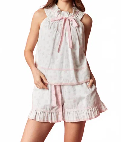 Peach Love Queen Charlotte Pajama Set In Light Pink