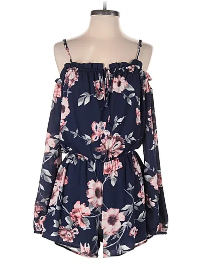 Pre-owned Peach Love Romper In Blue