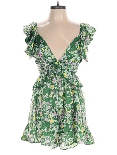 Pre-owned Peach Love Romper In Green