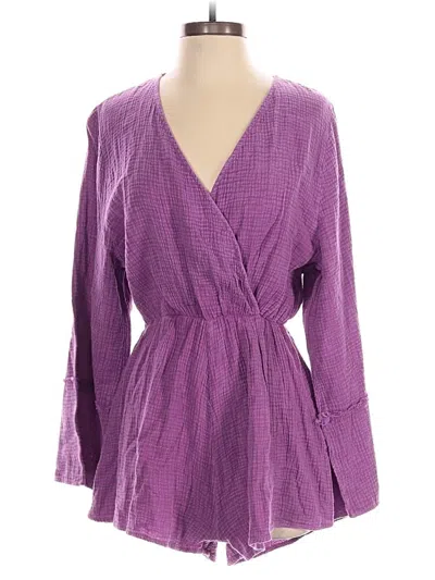 Pre-owned Peach Love Romper In Purple