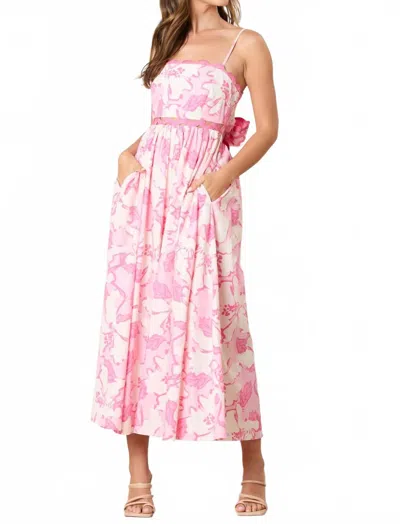 Peach Love Savannah Back Tie Maxi Dress In Pink Multi