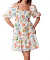 Peach Love Seaside Social Dress In White Multi In Multi