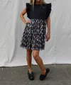 Peach Love Sequin Poplin Dress In Black