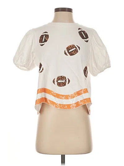 Pre-owned Peach Love Short Sleeve Blouse In Ivory