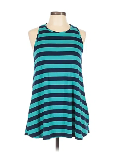 Pre-owned Peach Love Sleeveless Top Teal Halter Neckline Tops In Blue