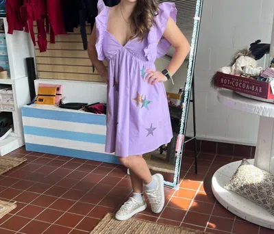 Peach Love Star Dress In Lavender In Purple
