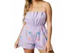 Peach Love Starry Sequin Patch Romper In Purple In Purple