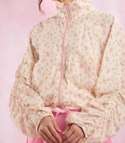 Peach Love Subtle Spring Days Windbreaker In Pink Multi