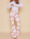 Peach Love The Claudia Cloud Bell Bottom In Mauve And Ivory In Multi