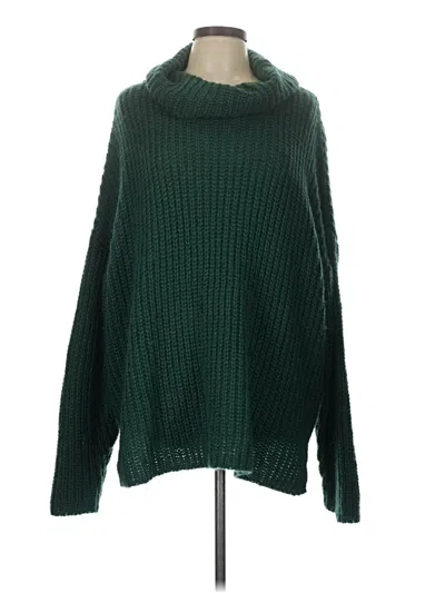 Pre-owned Peach Love Turtleneck Sweater In Green