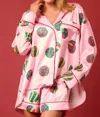 Peach Love Women's The Glittermas Pajamas Set In Pink In Multi