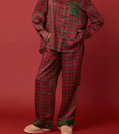 Peach Love Women's The Pretty In Plaid Pajama Set In Red