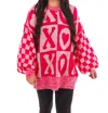 Peach Love Xoxo Oversized Sweater In Pink In Pink