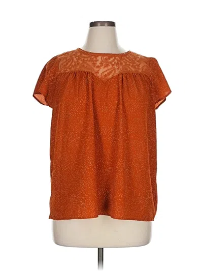 Pre-owned Peach Short Sleeve Blouse In Orange