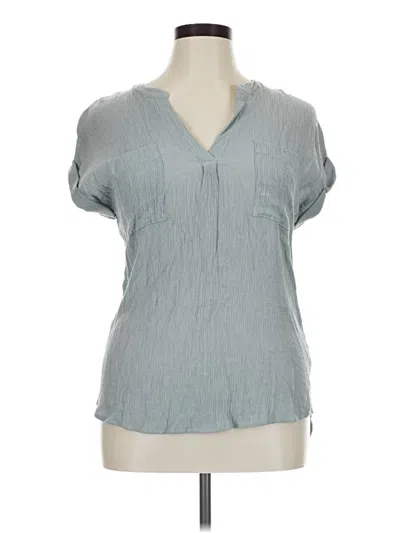 Pre-owned Peach Short Sleeve Henley Shirt In Gray