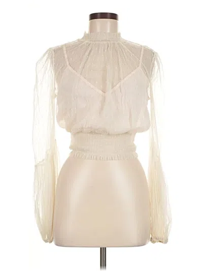 Pre-owned Peach Sleeveless Blouse In White