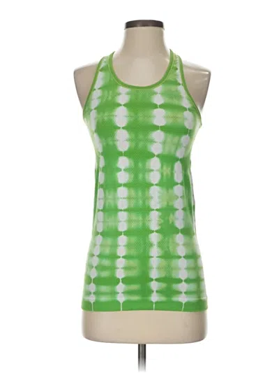 Pre-owned Peach Tank Top Green Halter Neckline Tops