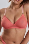 Peachaus Anthelia Recycled-tulle Soft Bralette In Canyon Peach