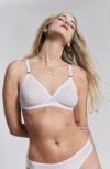 Peachaus Anthelia Recycled-tulle Soft Bralette In Glacier White