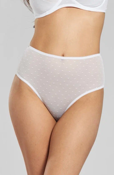 Peachaus Banksia Recycled-tulle High-rise Underwear In Glacier White