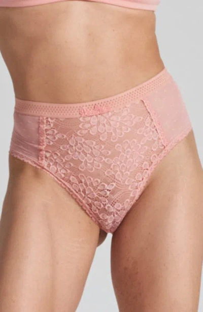Peachaus Betony Recycled-tulle High-rise Underwear In Pink/purple