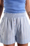 Peachaus Lomandra Ethical-cotton Pajama Shorts In Glacier Blue