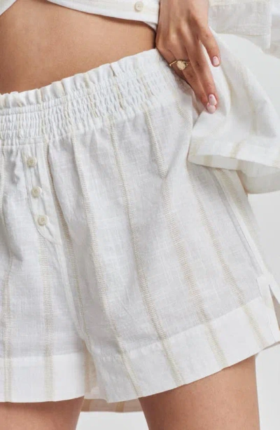 Peachaus Lomandra Ethical-cotton Pajama Shorts In Summer Sand Beige