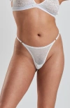 Peachaus Matsu Recycled-lace Low-rise Thong In Glacier White