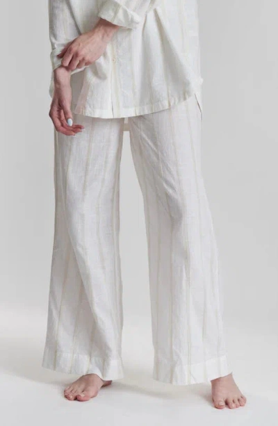 Peachaus Robinia Ethical-cotton Wide-leg Pajama Pants In Beige
