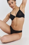 Peachaus Sakura Front-close Recycled-lace Underwire Bra In Volcanic Black