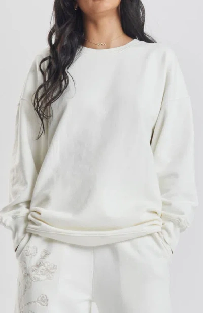 Peachaus Salix Blossom-embroidered Ethical-cotton Sweatshirt In White