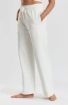 Peachaus Sitka Blossom-embroidered Ethical-cotton Joggers In Moonlight White