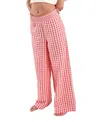Peachaus Chicory Striped Woven-cotton Pajama Pants In Canyon Peach