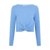 Peachaus Shobu Ethical-cotton Twist-front Top In Blue