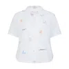 Peachaus Telopea Embroidered Ethical-cotton Pajama Shirt In White